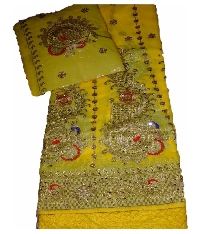 yellow rajputi poshak