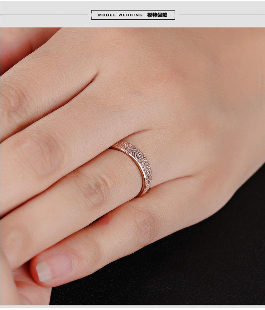 Yellow Chimes Dazzling Stardust Rose Gold Stainless Steel Ring for ...