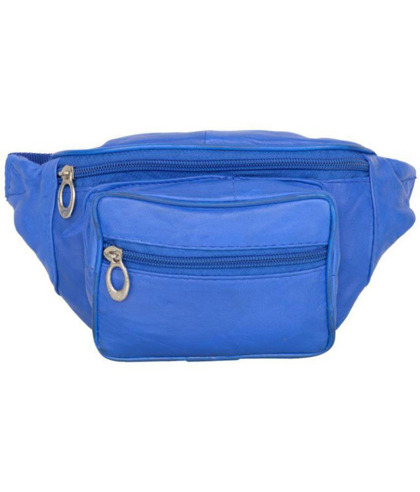 Aspen Leather Blue Waist Bag for Travelling - Buy Aspen Leather Blue ...