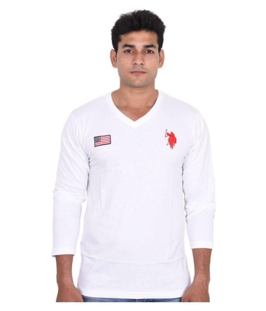 us polo white t shirt full sleeve