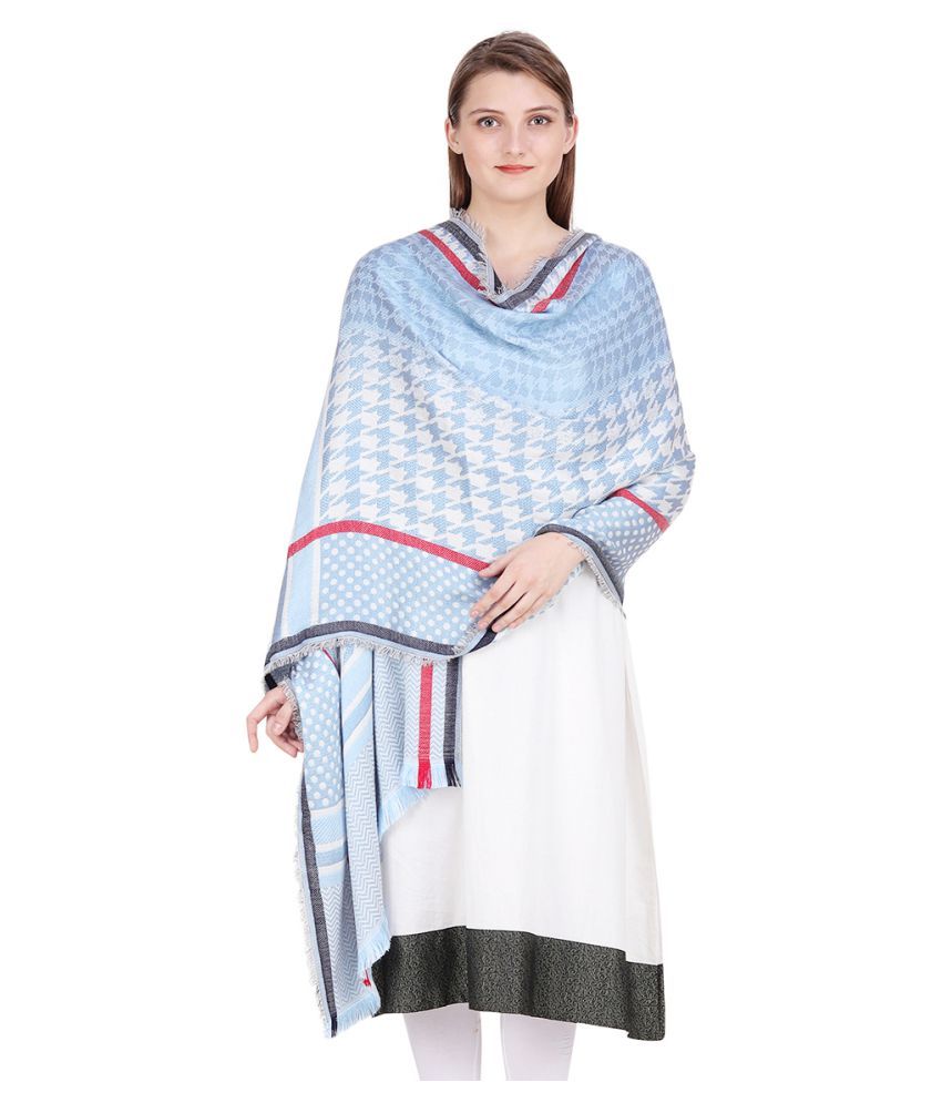 Anekaant Blue Checkered Shawl Price in India Buy Anekaant Blue Checkered Shawl Online at Snapdeal