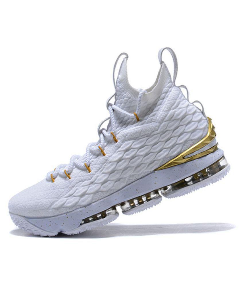 Nike LeBron 15 White Basketball Shoes 
