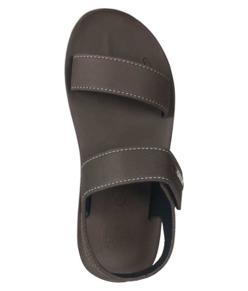 Kito Brown Faux Leather Sandals - Buy 