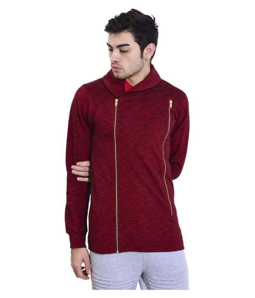 Smashers Maroon Shawl Collar Sweatshirt - Buy Smashers Maroon Shawl ...