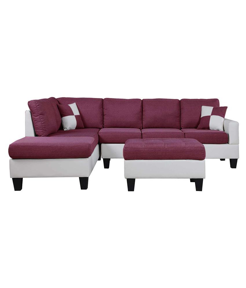 Fabbulls Shane Leatherette And Fabric L Shape Sofa Set Buy Fabbulls Shane Leatherette And Fabric L 