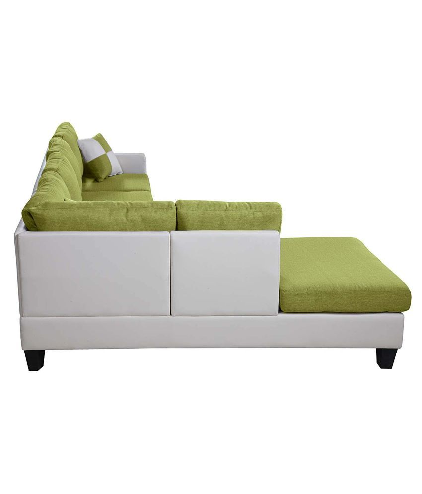 Fabbulls Shane Leatherette And Fabric L Shape Sofa Set Buy Fabbulls Shane Leatherette And Fabric L 