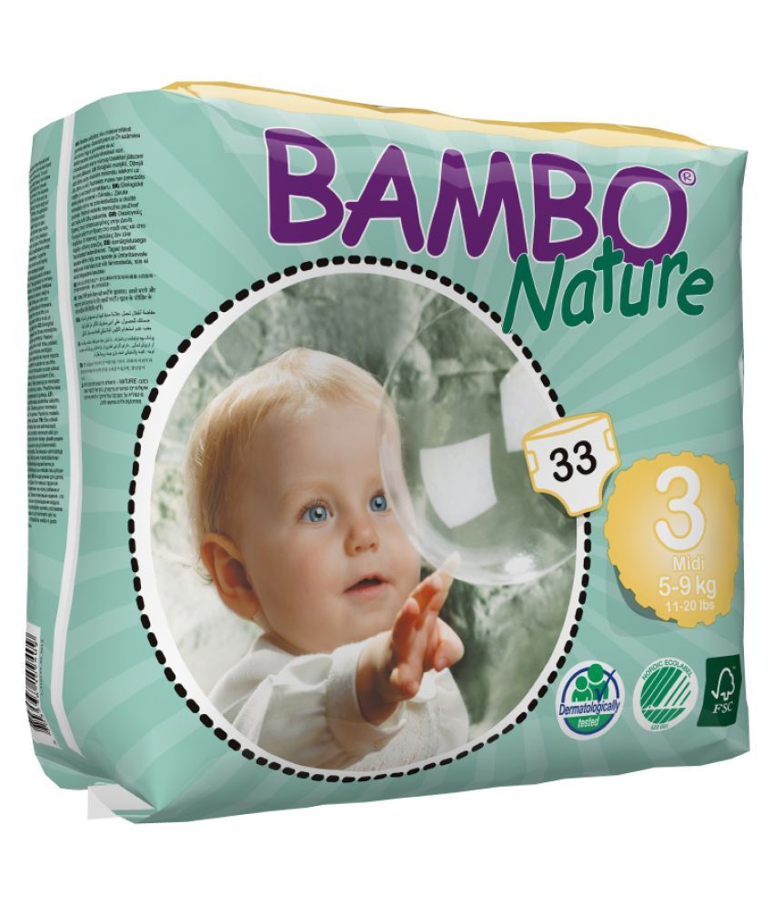 Bambo Nature Midi 5-9 Kg, Size 3, 33 cnt: Buy Bambo Nature Midi 5-9 Kg ...