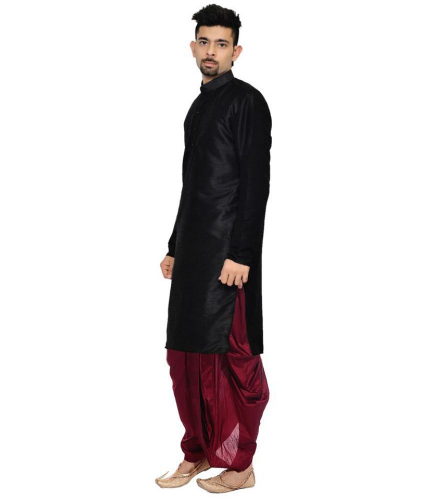 black shirt with dhoti