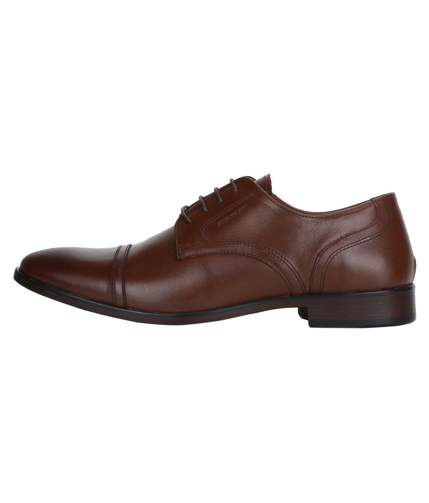 red tape men's dark brown derby shoes