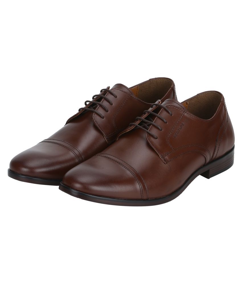 red tape men's dark brown derby shoes
