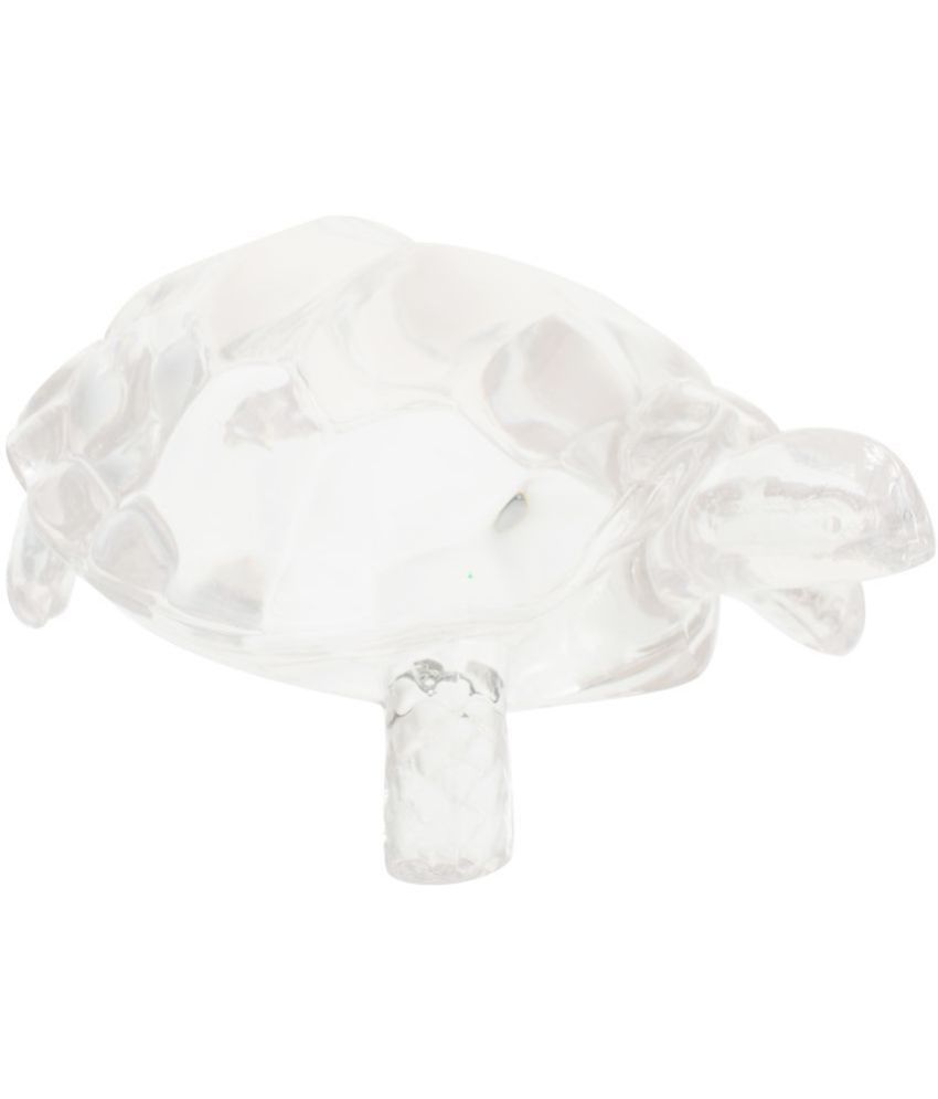     			Kesar Zems Glass Tortoise Figurine Medium Size (11 cm x 8 cm x 5 cm, Clear)