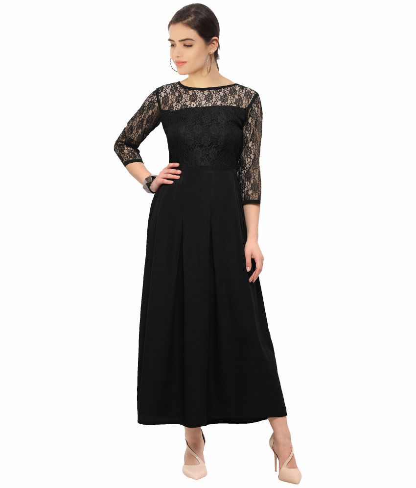 Shiv Retail Crepe Black Gown - Buy Shiv Retail Crepe Black Gown Online ...