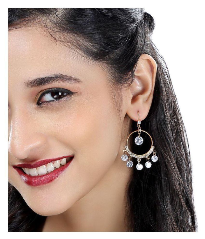     			Asmitta Blossomy Round Shape Gold Plated Hanging Earring For Women