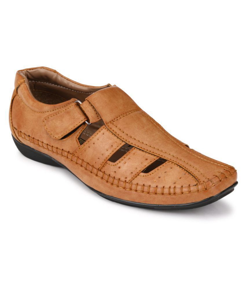 tan velcro sandals