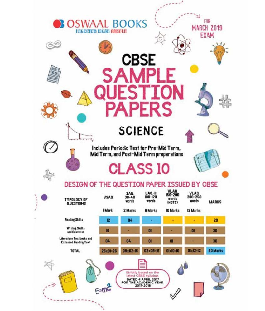 Oswaal CBSE Sample Question Paper Class 10 Science For March 2019 Exam Oswaal cbse sample question paper class 10 science for march 2019 exam