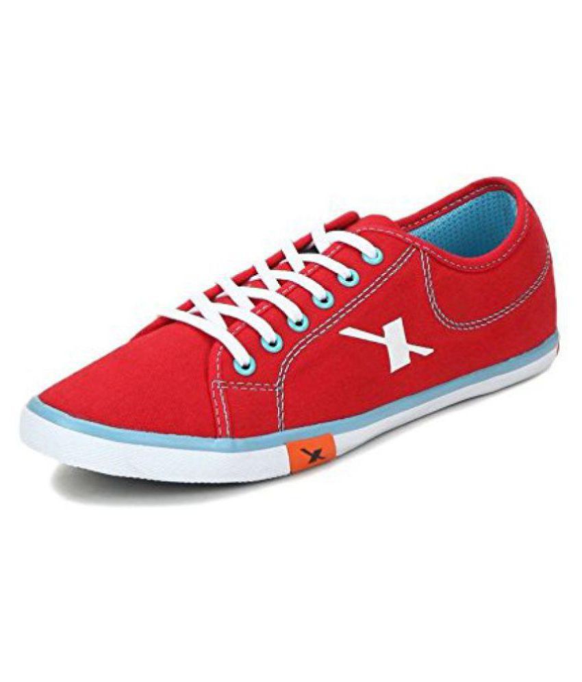 Red-SkyBlue Sneakers Red Casual Shoes 