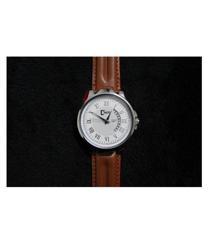 Buy Dmor day date fossil leather strap 