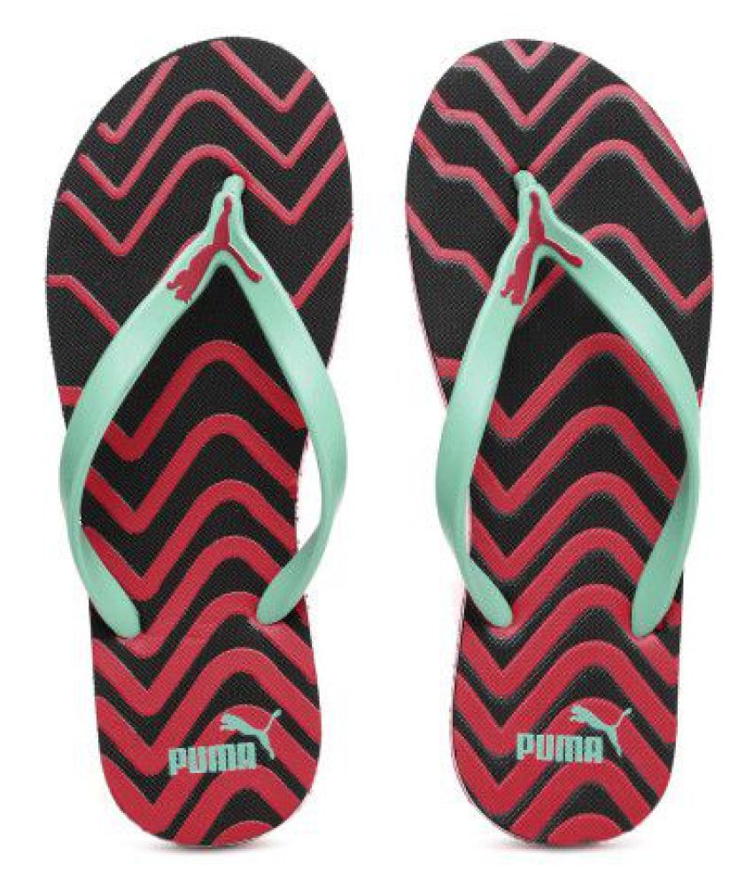 puma red slippers