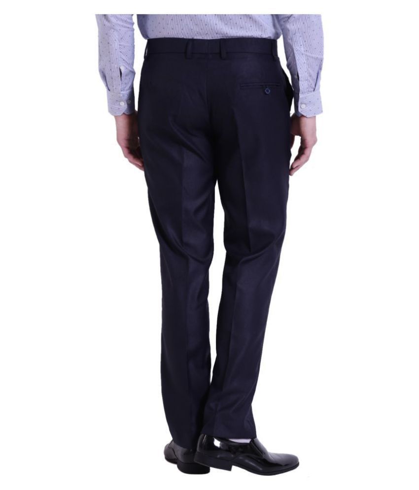 navy blue slim fit trousers womens