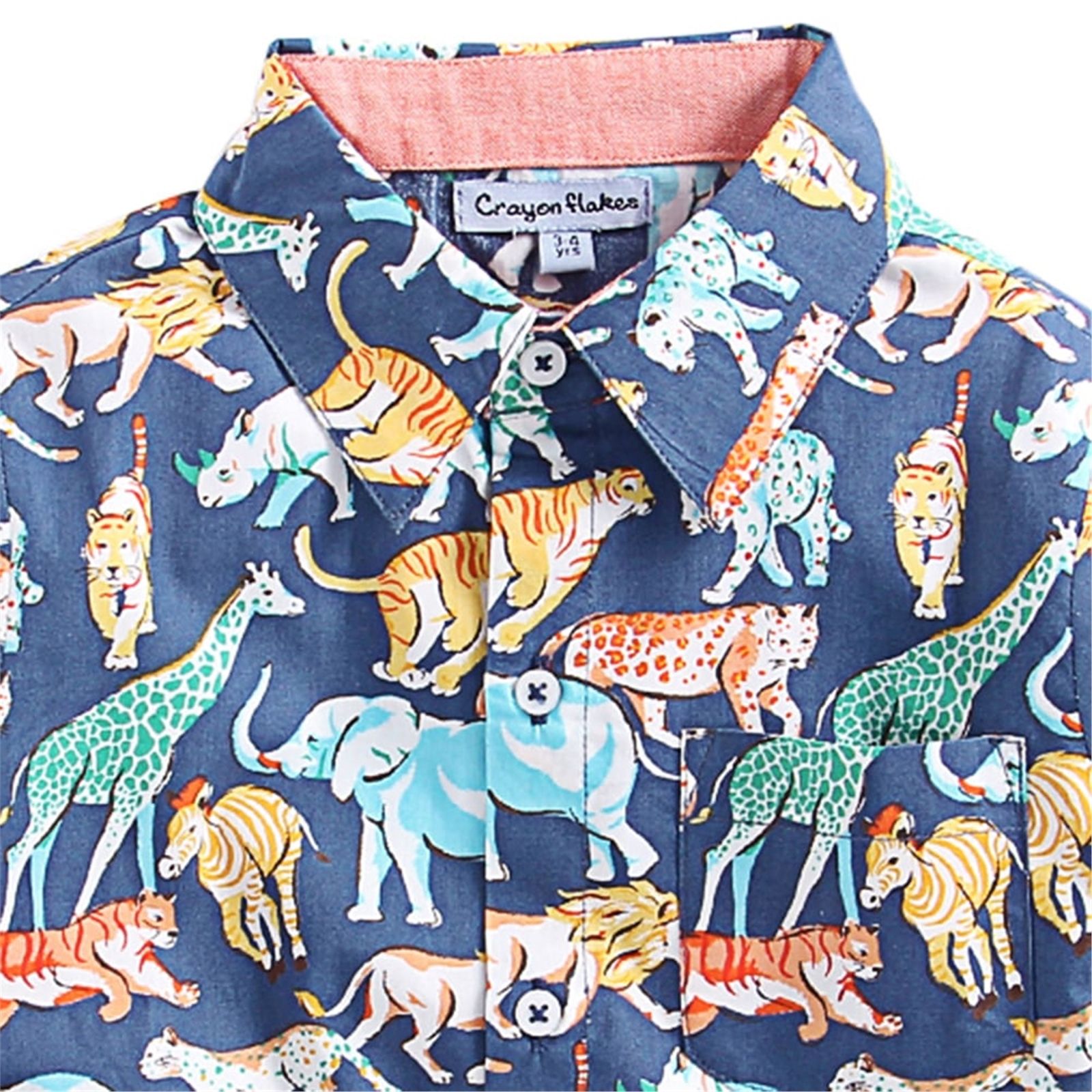 CrayonFlakes Blue Check Design Shirt in 100/% Cotton /& Long Sleeve