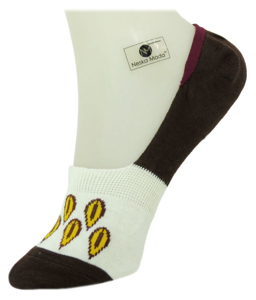 Neska Moda Premium Men & Women 3 Pairs Cotton Loafer Socks With Silicon