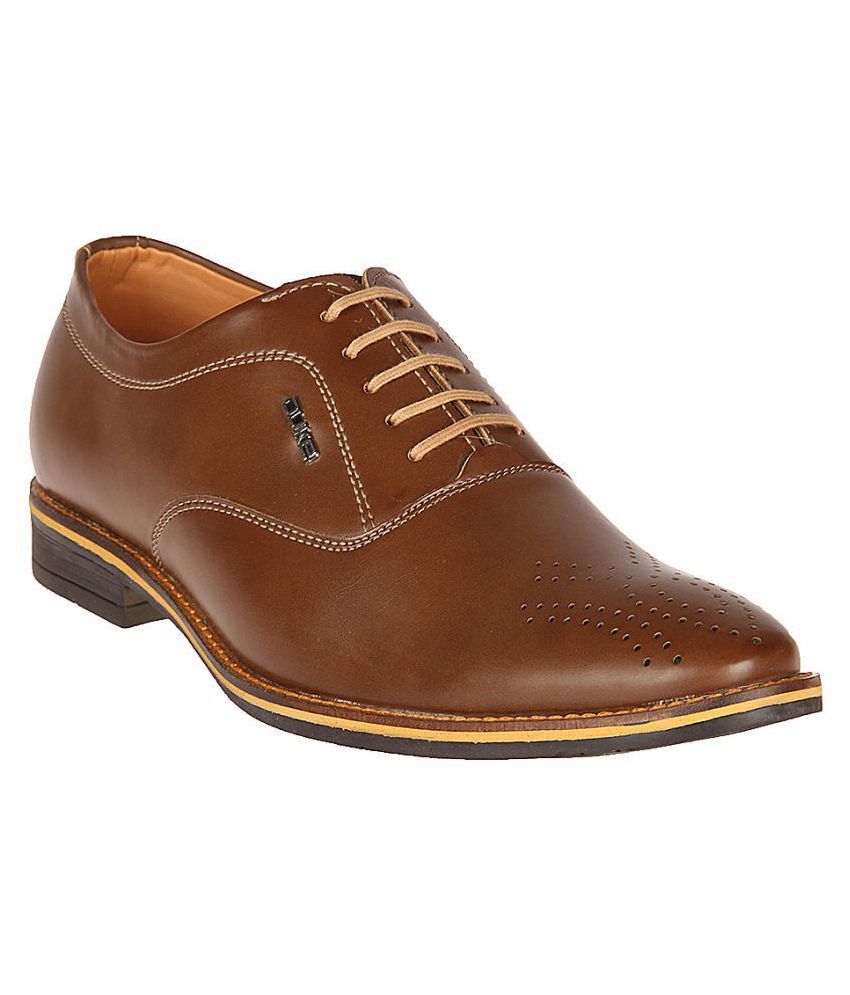 Duke Oxfords Genuine Leather Tan Formal 