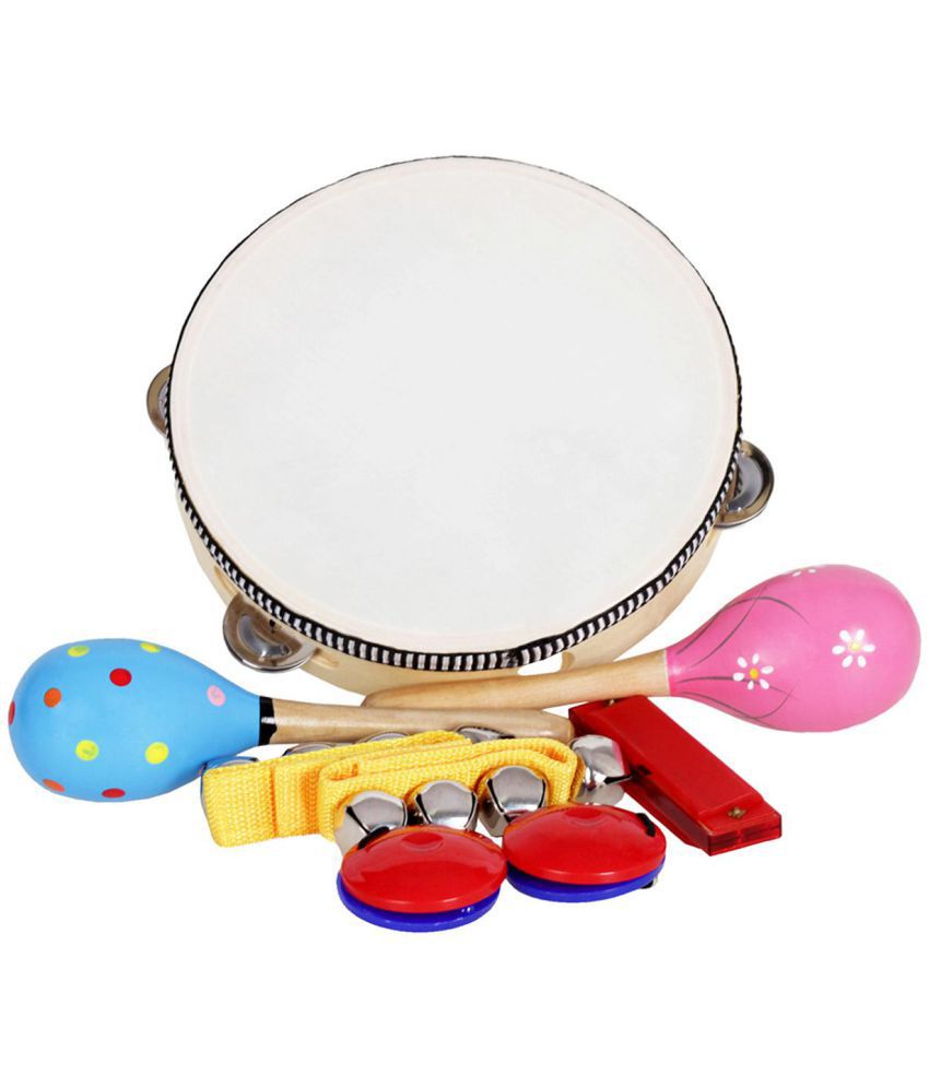 Generic Percussion Hand Tambourine Bells Plastic Hand Kids Music Rhythm Toys Education Music Instrument for Kids Toddler Childrens
