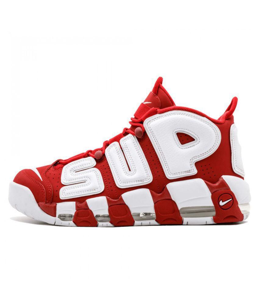 NK Air Uptempo X Supreme Red Casual Shoes - NK Air Uptempo X Supreme Sneakers Red Casual Shoes at Prices in India on Snapdeal