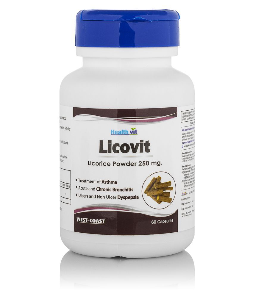 HealthVit LICOVIT Licorice powder 250 mg 60 Capsules Tablets 60 no.s