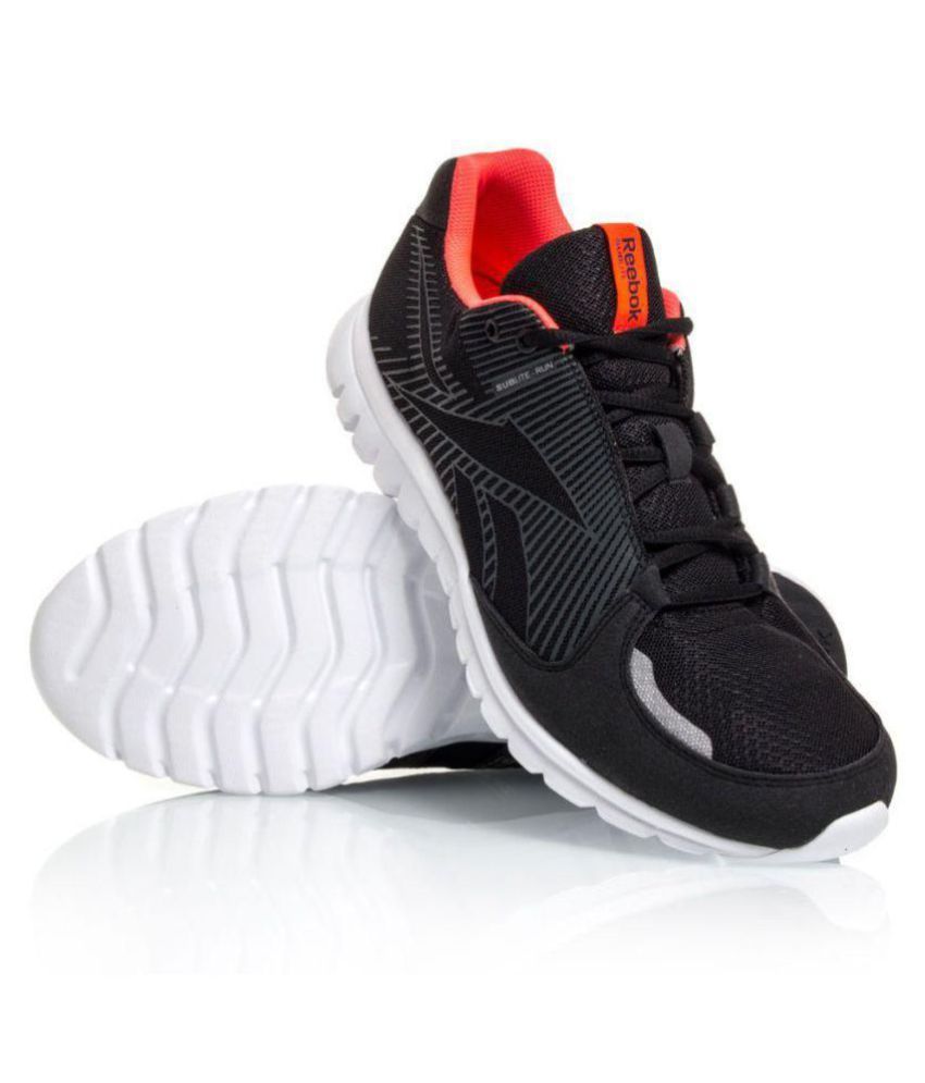 reebok sublite run trainer black running shoes