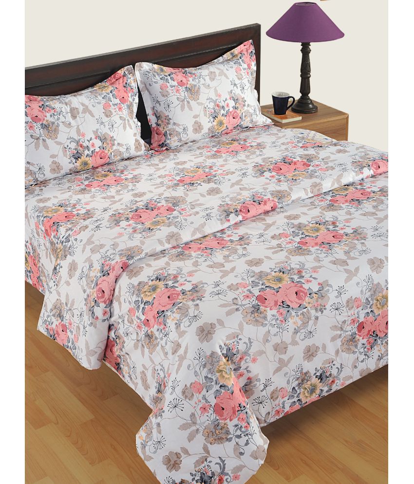 Swayam Double Cotton Off White Floral Bedding Set Set of 4 - Buy Swayam ...