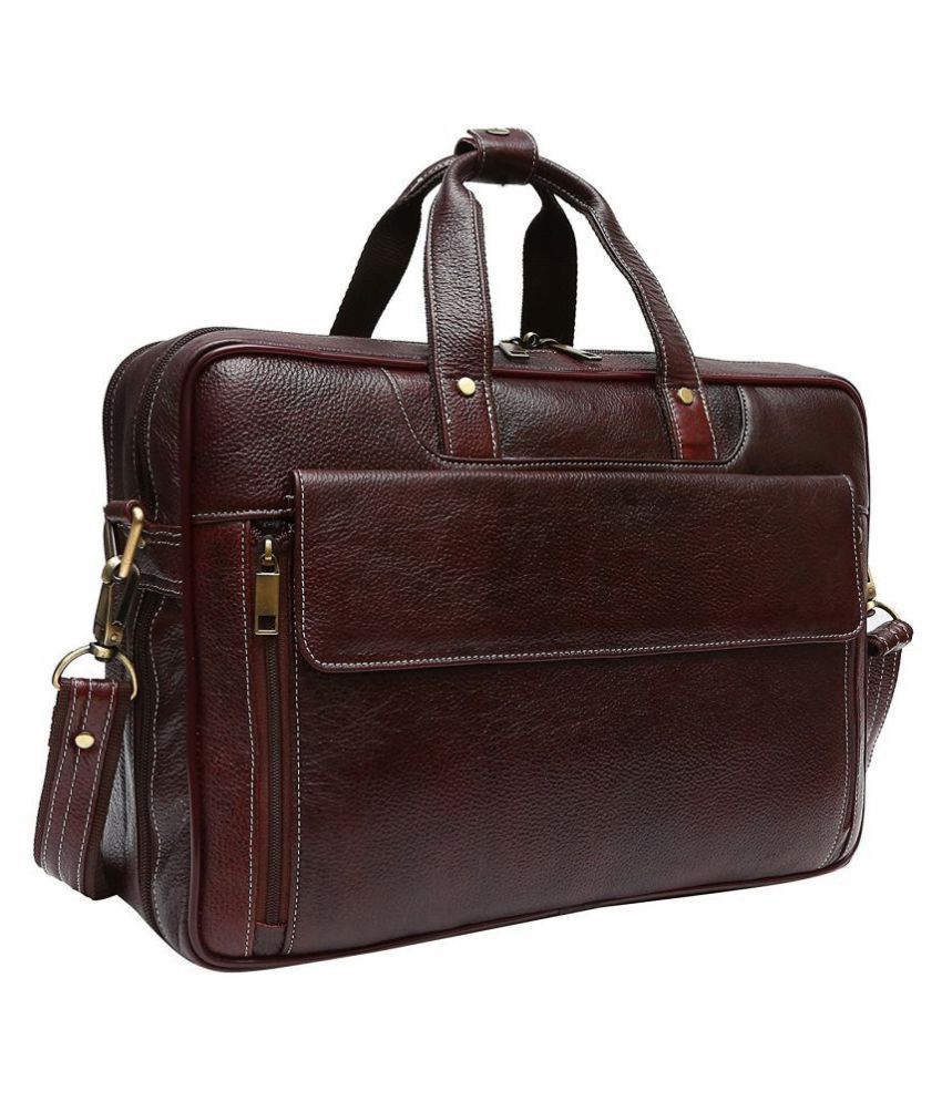 Falcon FI/LB/26/BRN Brown Leather Briefcase - Buy Falcon FI/LB/26/BRN ...
