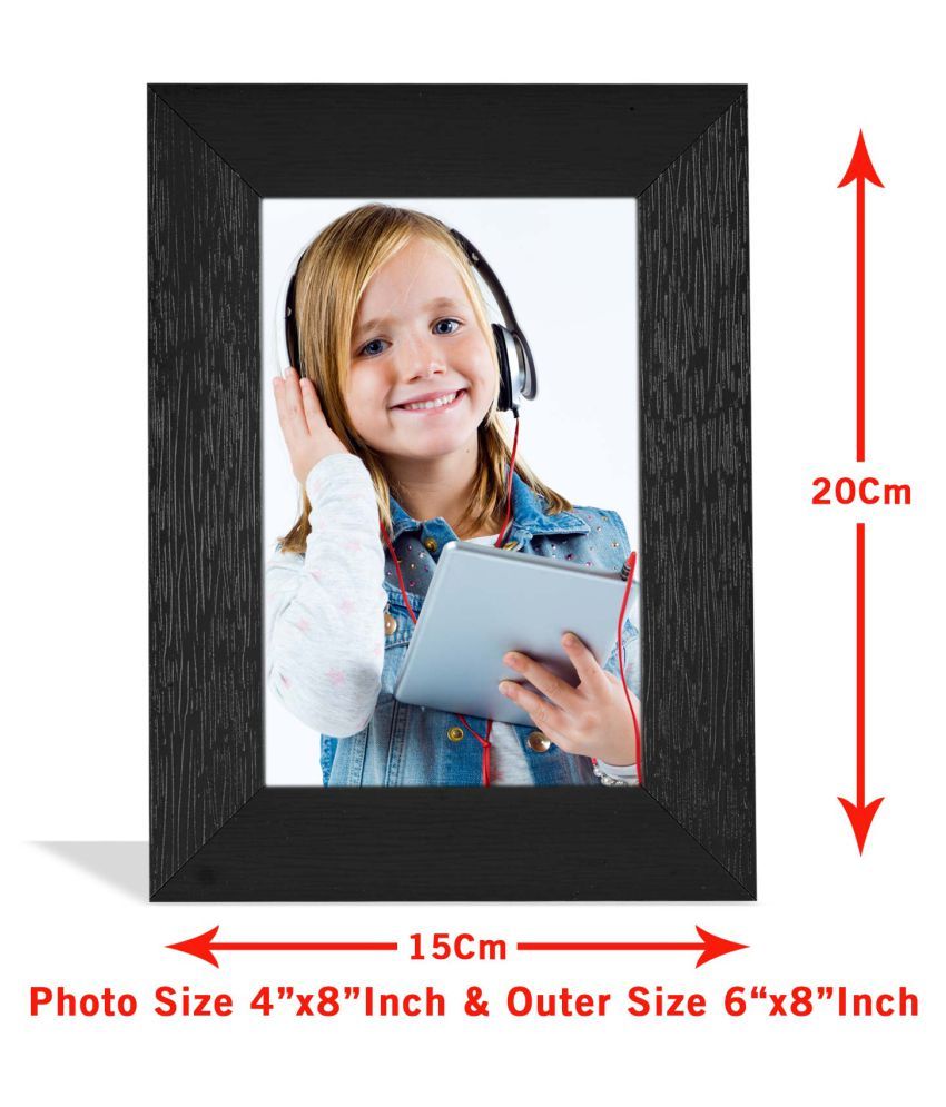1 6 X 8 Black Colour Fibre Table Wall Photo Frame Pack Of