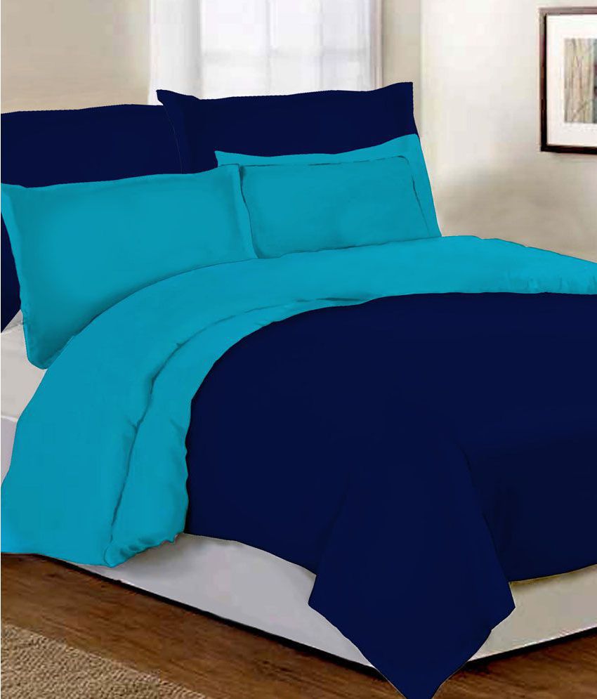     			Desirica Double Poly Cotton Plain Blue Comforter