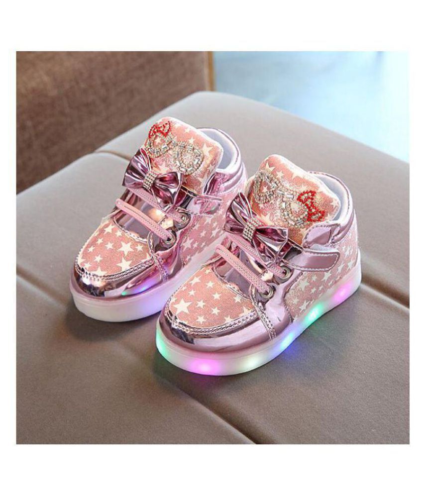 Passion Petals Baby Girl Pink Star LED LIGHT Shoes (Pink) Price in ...