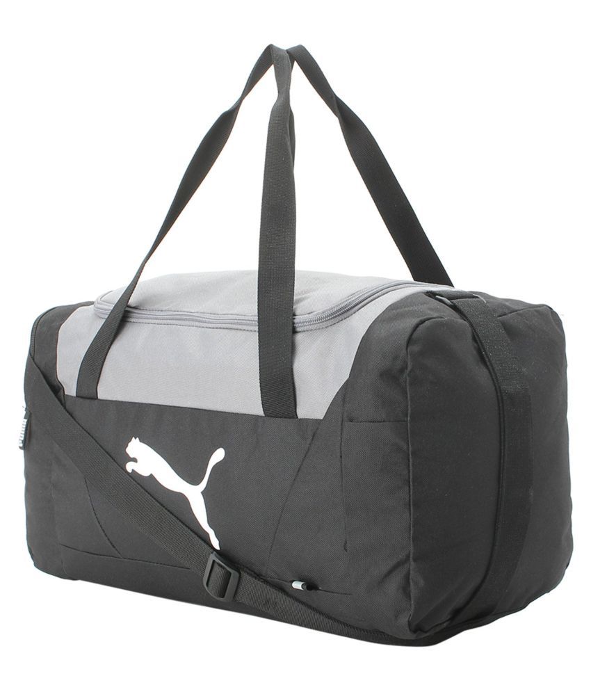 puma black solid duffle bag