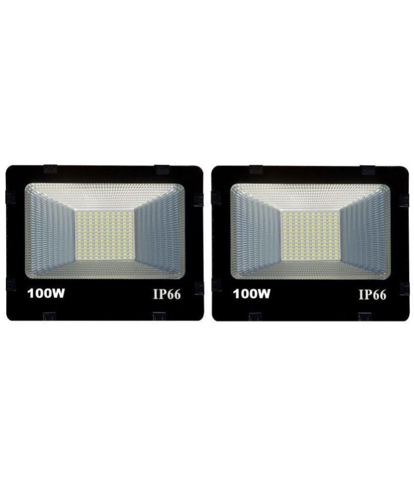 Geco 100 Watts IP 60 & Above Flood Light Cool Day Light - Pack of 2 ...