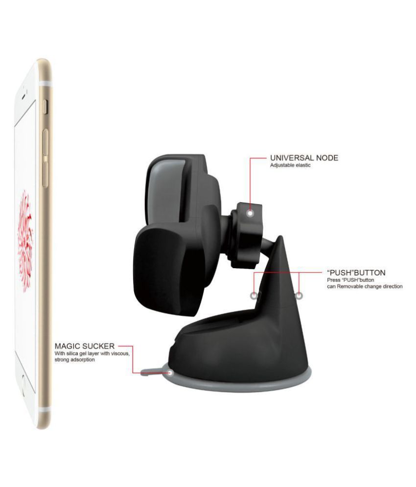 N+ INDIA Car Mobile Holder Horizontal Clip for Dashboard & Windshield