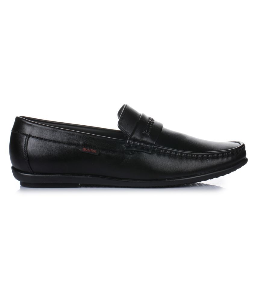 Action Shoes Black Loafers Buy Action Shoes Black