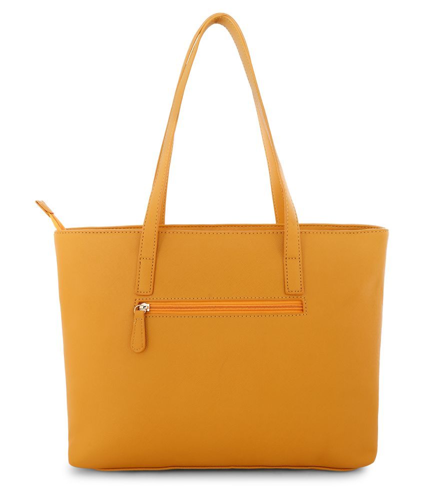 Lavie Yellow Pure Leather Tote Bag - Buy Lavie Yellow Pure Leather Tote ...