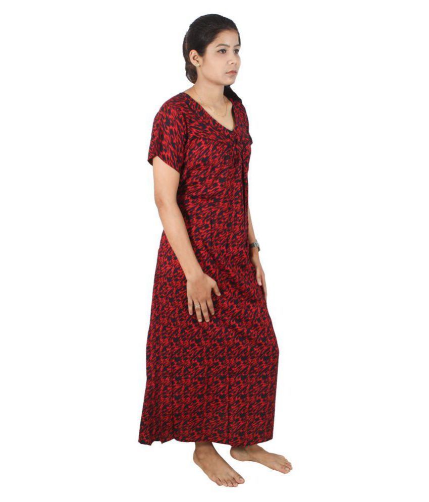 full sleeve nighty cotton