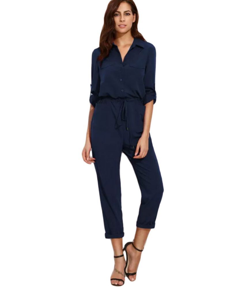 Stylation Blue Polyester Jumpsuit Buy Stylation Blue Polyester