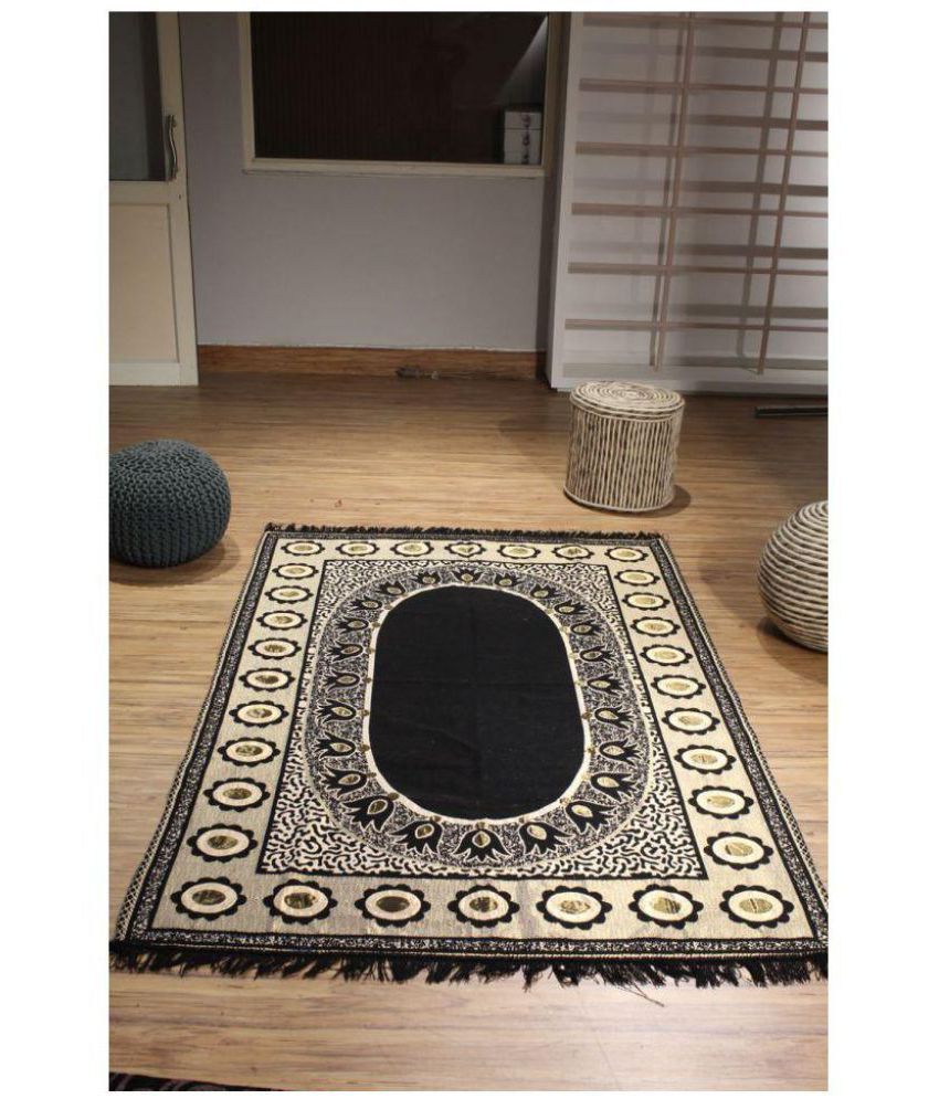 Kaizen Decor Black Velvet Carpet Ethnic 5X7 Ft. Buy Kaizen Decor