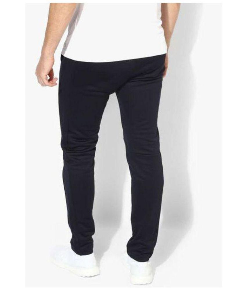 puma black polyester lycra trackpants