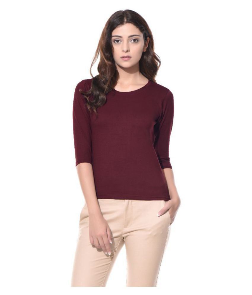     			Miss Chase - Maroon Cotton Women's Regular Top ( Pack of 1 )