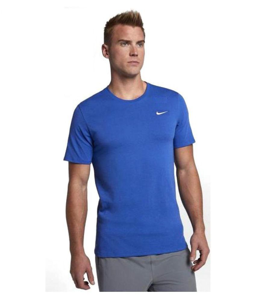 Nike Blue Polyester Lycra T-Shirt - Buy Nike Blue Polyester Lycra T ...