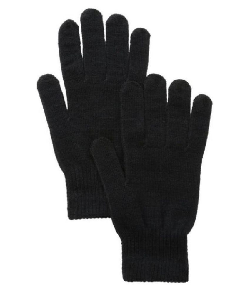     			Tahiro Black Woollen Gloves - Pack Of 1