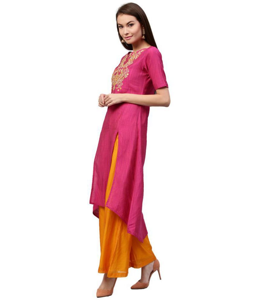 Jaipur Kurti Rayon Kurti With Palazzo - Stitched Suit - Buy Jaipur ...