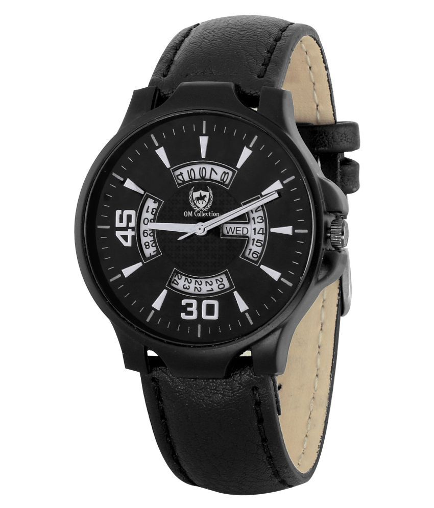 Om Collection omwt-102 Leather Analog Men's Watch