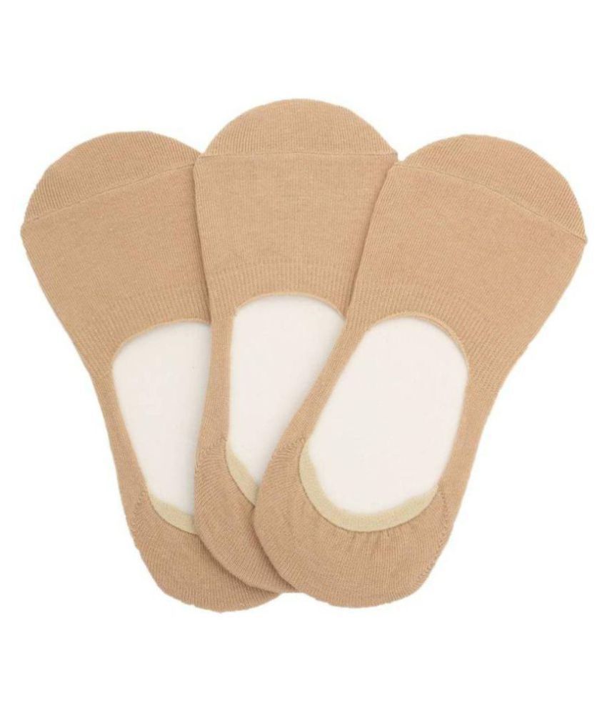     			Tahiro Beige Cotton Casual Footies Loafer Socks - Pack Of 3